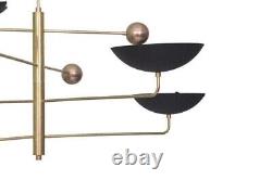 4 Light Mid Century Modern Raw Brass Chandelier Ceiling Light Fixture Vintage