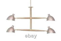 4 Light Vintage Raw Brass Sputnik chandelier light' Fixture Mid Century Lamp