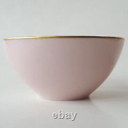 4 Vtg c1950s Noritake 620 Pink withGold Snack Plate & Cup Sets. Mid-Century Oblong