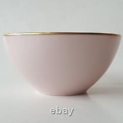 4 Vtg c1950s Noritake 620 Pink withGold Snack Plate & Cup Sets. Mid-Century Oblong