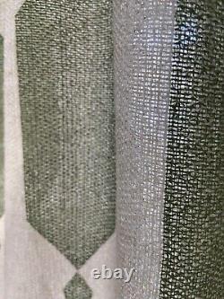 6 Long MCM Pinch Pleat Panels Textured Weave Curtains Mid Century Modern 76 VTG