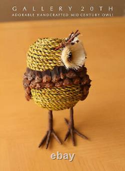 Adorable! Handcrafted Vtg MID Century Modern Owl Sculpture! 60's Wisdom Luck