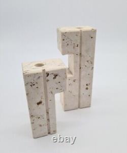 Fratelli Manelli Travertine Candle Holder Candle Stand Mid Century Vintage Design