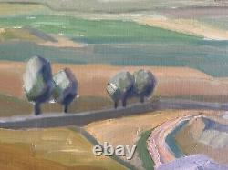Mid-20th Century Modernism Landscape Oil Painting, Saigned by Artist 1958