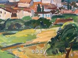 Mid 20th Century Swedish Impressionism Landscape Oil Painting Marbella 1960s