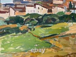 Mid 20th Century Swedish Impressionism Landscape Oil Painting Marbella 1960s