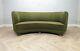 Mid-Century Art Deco Vintage Danish Green Wool 3 Seater Banana Sofa 1940s