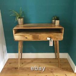 Mid Century Console Table Rustic Solid Wood Hallway Nordic Dressing Furniture