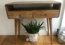 Mid Century Console Table Rustic Solid Wood Hallway Nordic Dressing Furniture