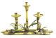 Mid-Century Metal Tole Bamboo Candle Holder/Candelabra, Italy Sculpture 19 Vtg