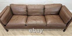 Mid-Century Vintage Danish Brown Leather 3 Seater Sofa'MH2225' by Mogens Hansen