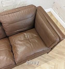 Mid-Century Vintage Danish Brown Leather 3 Seater Sofa'MH2225' by Mogens Hansen