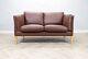 Mid-Century Vintage Retro Danish Cognac Brown Leather 2 Seater Sofa by Stouby