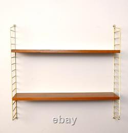 MidCentury Swedish Racking with Two Shelves, Vintage Scandinavian Design, 60s