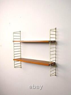 MidCentury Swedish Racking with Two Shelves, Vintage Scandinavian Design, 60s