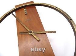 Original MID Century Minimalist Teak Vintage Danish Modern Wall Clock By Kienzle