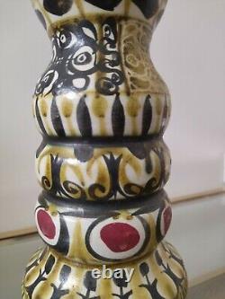 Tall Vintage Horellou Quimper Keraluc Ceramic Candle Holder Vase Mid Century 13