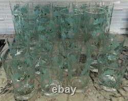 Taylor Smith Ever Yours Boutonniere Drinking Glass VTG Mid Century Set Of 18