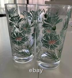 Taylor Smith Ever Yours Boutonniere Drinking Glass VTG Mid Century Set Of 18