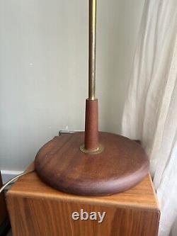 Teak and Brass Mid century Vintage Floor Lamp Refurbished / Rewired