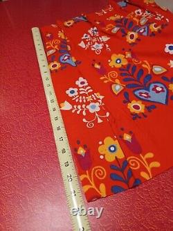 True Vtg Mid-century 1960s 70s 6 FLOWER POWER Curtain Panels Set Camper MCM MOD