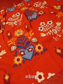 True Vtg Mid-century 1960s 70s 6 FLOWER POWER Curtain Panels Set Camper MCM MOD