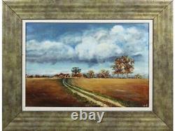 VINTAGE / MID CENTURY ORIGINAL OIL PAINTING Autumn Landscape Framed