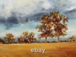 VINTAGE / MID CENTURY ORIGINAL OIL PAINTING Autumn Landscape Framed