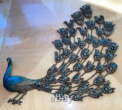 VTG MCM BURWOOD PEACOCK MODERN MID CENTURY 4411 WALL HANGING DECOR 26 X 26 Rare