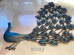 VTG MCM BURWOOD PEACOCK MODERN MID CENTURY 4411 WALL HANGING DECOR 26 X 26 Rare