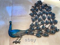 VTG MCM BURWOOD PEACOCK MODERN MID CENTURY 4411 WALL HANGING DECOR 26 X 26 Rare