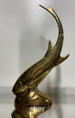 VTG. MID CENTURY Brass Fish SCULPTURE STATUE MODERN DECOR ART