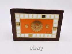 VTG MID CENTURY GEORGES BRIARD TRINKET BOX CIGAR BOX Mosaic Tile Orange Signed