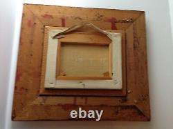 VTG MID Century Artist signed Oil Painting Paris European Street Scene Frame