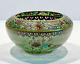 VTG Mid 20th Century Chinese Plique-A-Jour Enamel Stained Glass Bowl Goldfish