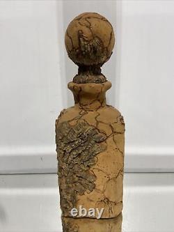 VTG. Mid Century Cork wrapped bottle Italian Decanter made in Italy