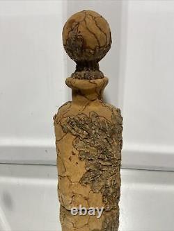 VTG. Mid Century Cork wrapped bottle Italian Decanter made in Italy