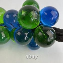 VTG Mid Century Lucite Acrylic Grape Cluster Green Blue Driftwood Stem 12 READ