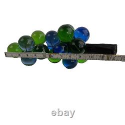 VTG Mid Century Lucite Acrylic Grape Cluster Green Blue Driftwood Stem 12 READ