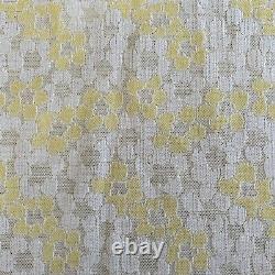 VTG Mid Century Modern MCM Yellow Floral Daisy Polyester Fabric 3 yds 108 x 64