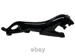 VTG Mid Century Modern Obsidian Black CATPantherJaguar 15 SculptureStatueFigure