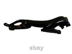 VTG Mid Century Modern Obsidian Black CATPantherJaguar 15 SculptureStatueFigure