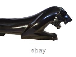 VTG Mid Century Modern Obsidian Black CATPantherJaguar 15 SculptureStatueFigure