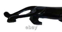 VTG Mid Century Modern Obsidian Black CATPantherJaguar 15 SculptureStatueFigure