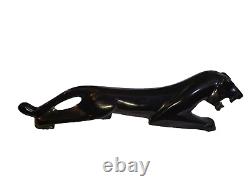 VTG Mid Century Modern Obsidian Black CATPantherJaguar 15 SculptureStatueFigure