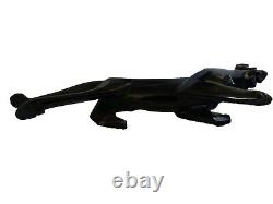 VTG Mid Century Modern Obsidian Black CATPantherJaguar 15 SculptureStatueFigure