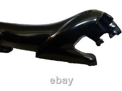 VTG Mid Century Modern Obsidian Black CATPantherJaguar 15 SculptureStatueFigure