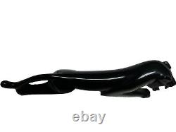 VTG Mid Century Modern Obsidian Black CATPantherJaguar 15 SculptureStatueFigure