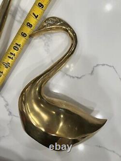 VTG Mid Century Modern Polished Brass Swans 11 and 16 Figures Figurines Figure