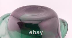 VTG Mid-Century Murano Style Green Pulled Art Glass Candy Bowl 8x7x3 N. Mint